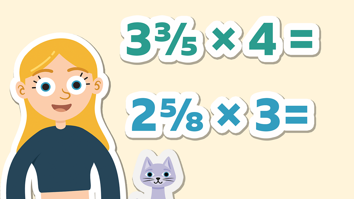 Multiply mixed numbers by an integer maths learning with bbc bitesize