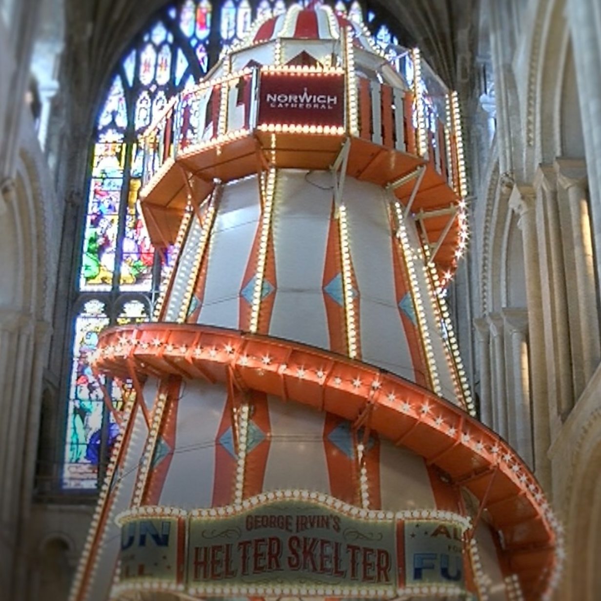 Norwich Cathedral Helter Skelter Offers New Experience Bbc News