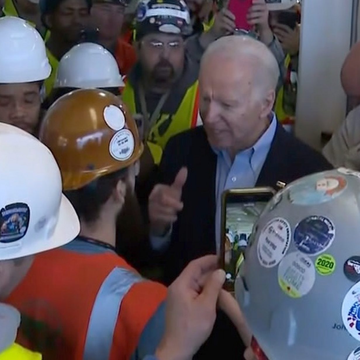 Joe Biden in heated argument with Michigan factory worker