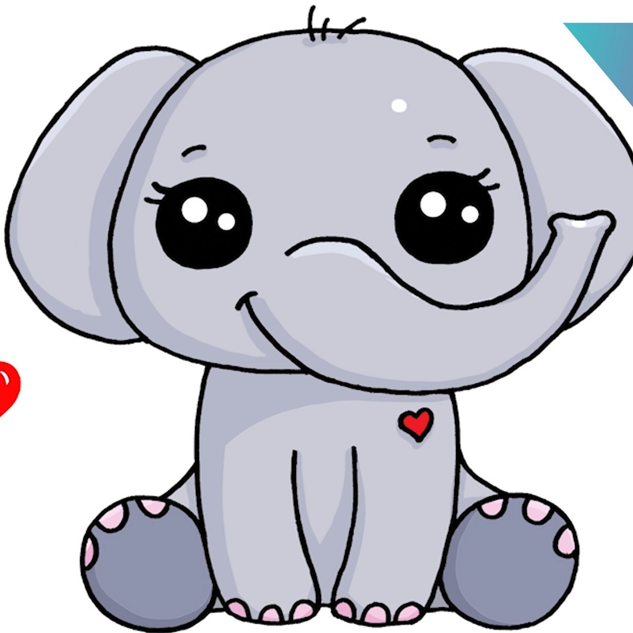 Draw and paint a baby elephant | Hey kids! Let's draw a baby elephant! (I  saw this cute illustration online but can't find the original artist for  credit) | By Kelly Creates