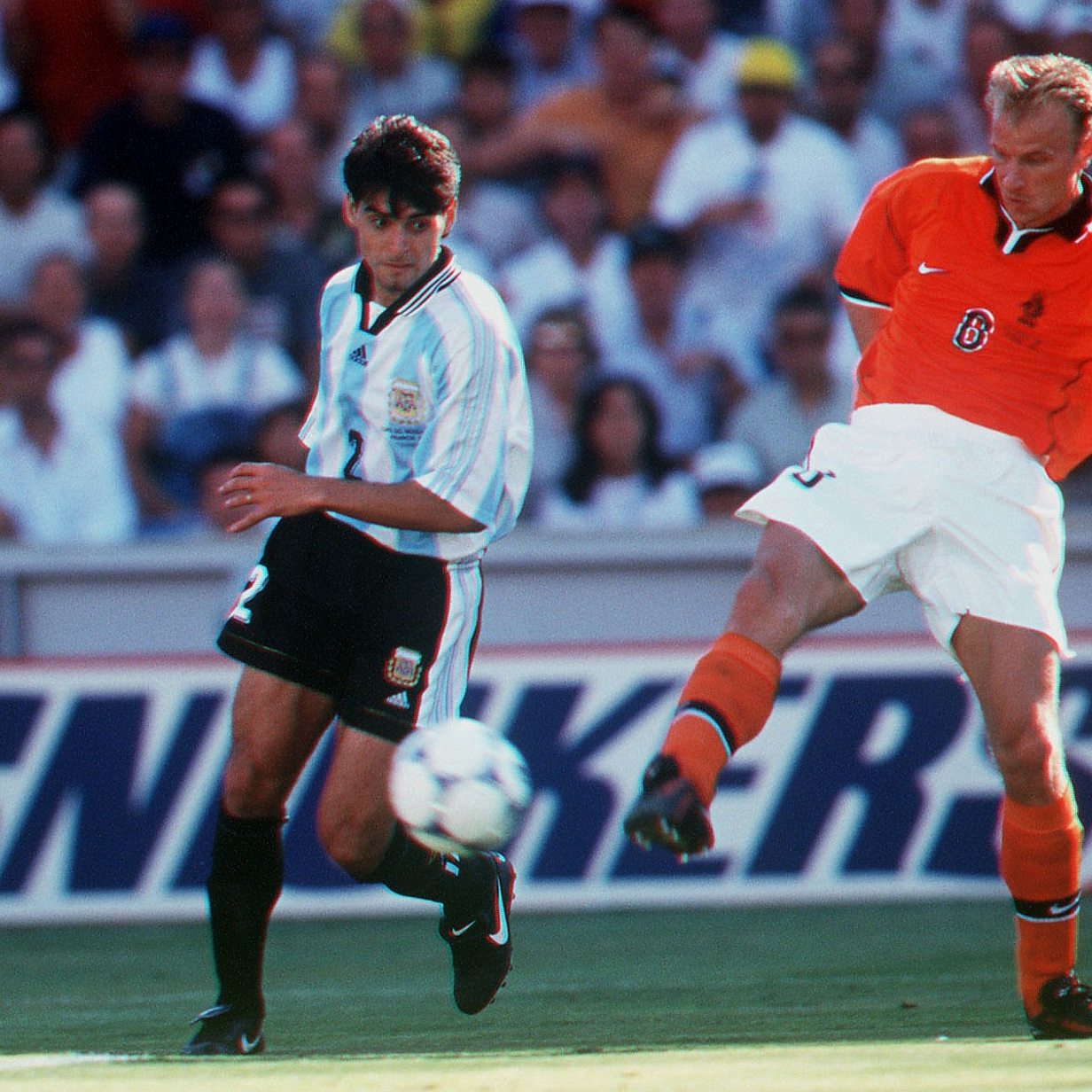 Dennis Bergkamp scores wonder goal for Netherlands against Argentina at  1998 World Cup - BBC Sport