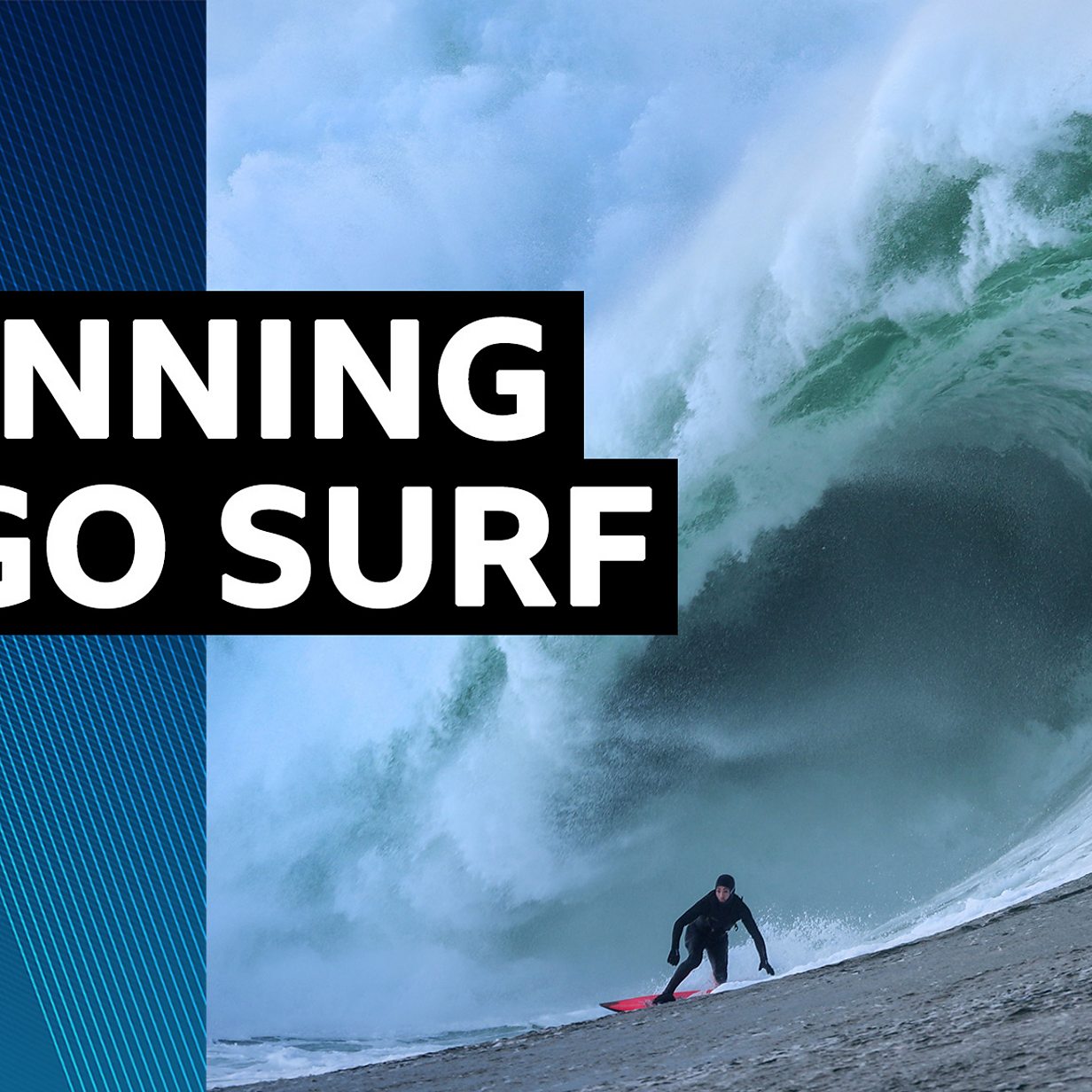 Surfer Conor Maguire conquers a mammoth Atlantic wave off the Sligo coast  in the west of Ireland - BBC Sport