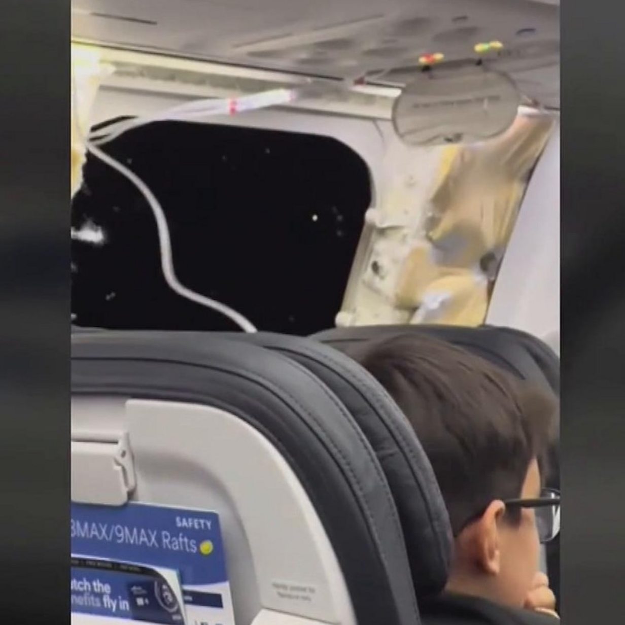 Watch: Inside Alaska Airlines plane as part blows off mid-air