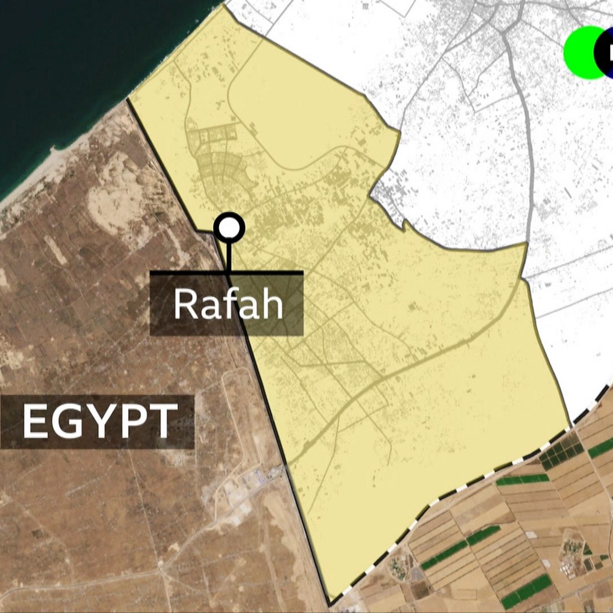 BBC Verify looks at images from space that show how crowded Rafah is