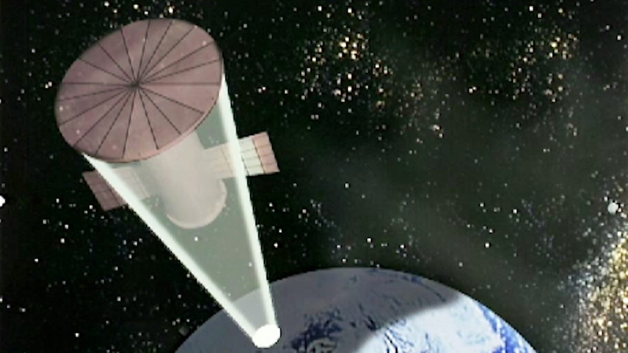 WATCH: 'On a clear night, the space reflector could illuminate an area the size of a football stadium'.