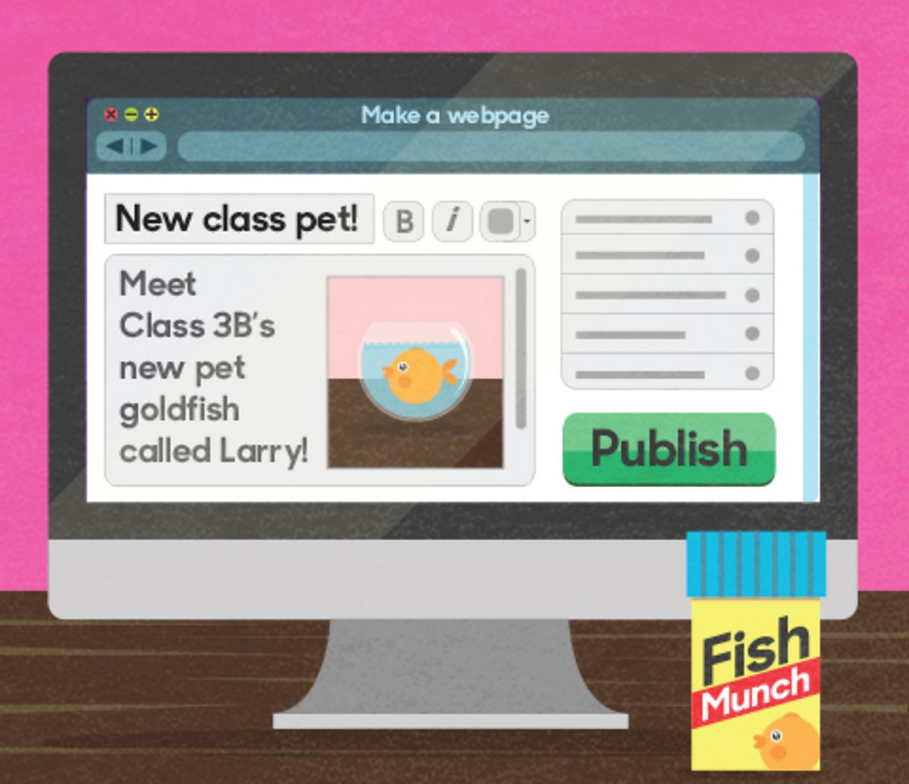 Illustration to show a WYSIWYG webpage editor.
