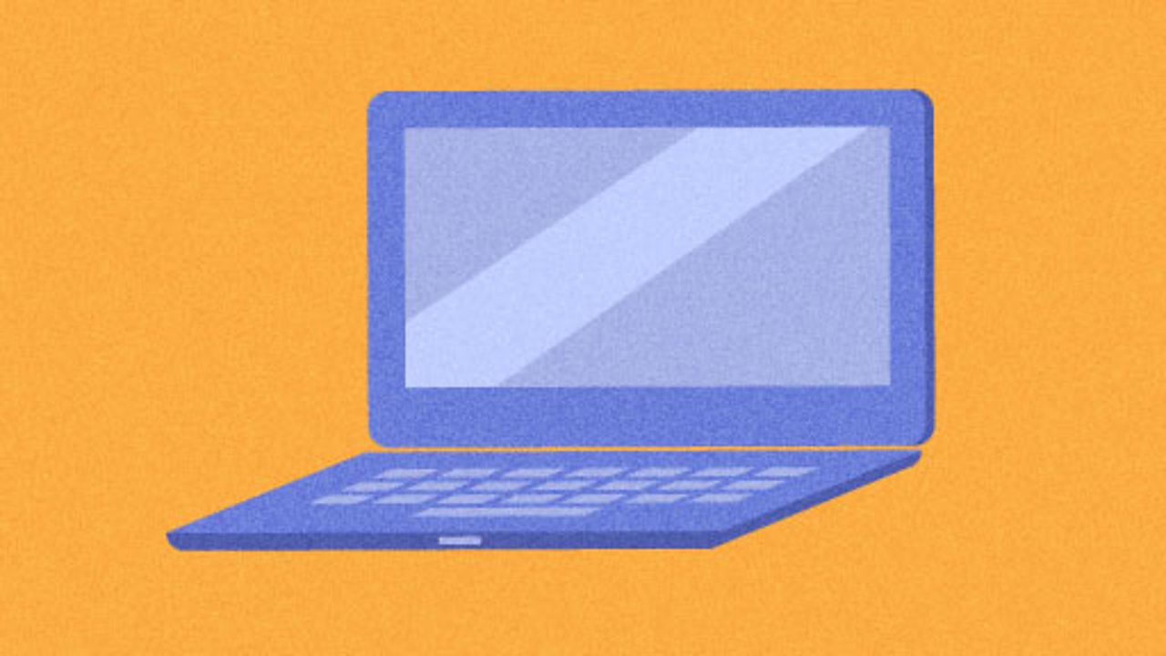 Illustration of a laptop for KS1 computing
