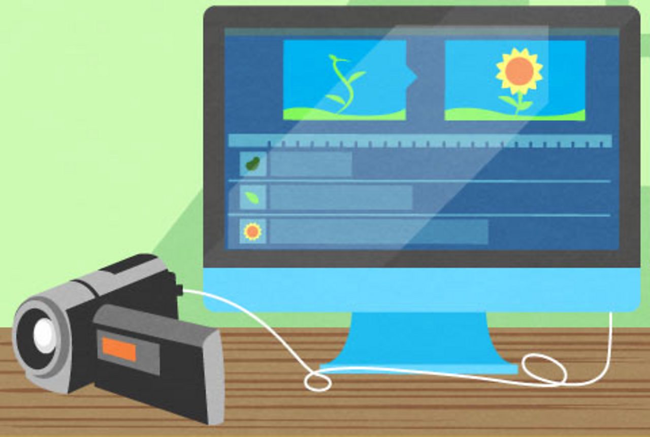 An illustration of a video editing program.