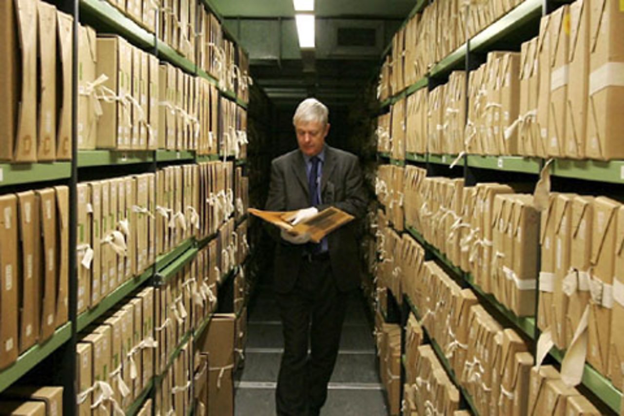 A man exploring an archive.