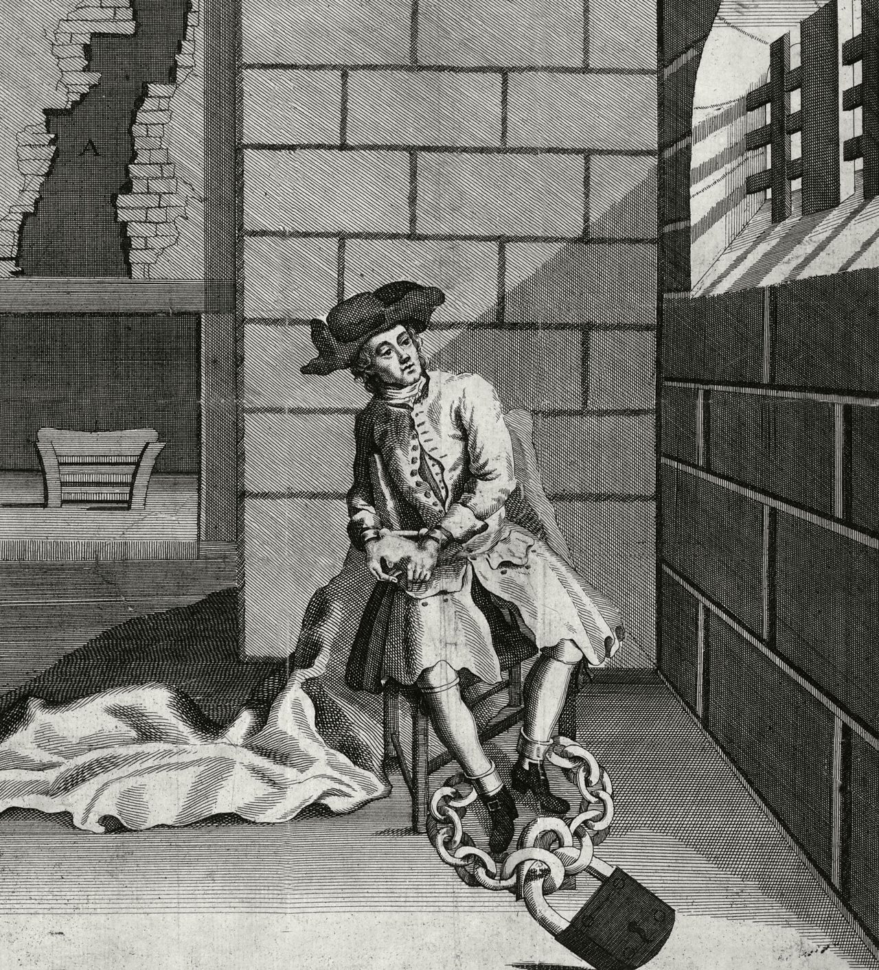 Prisoner in an 18th century jail
