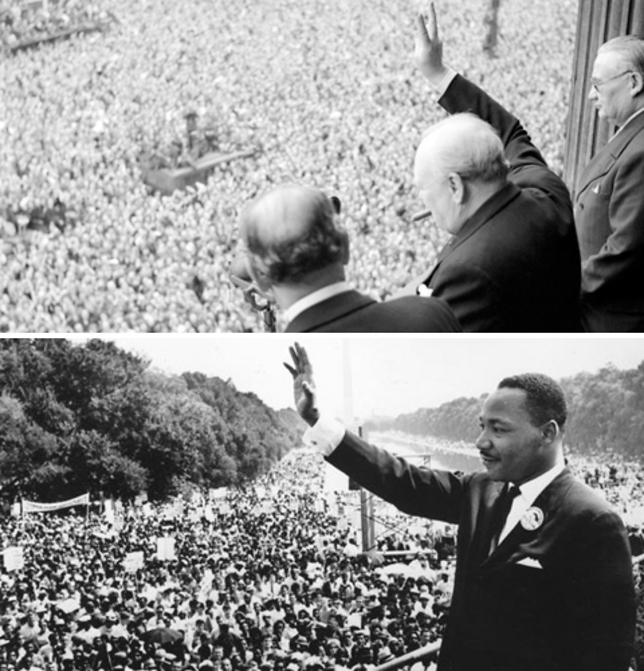 Top: Winston Churchill. Bottom: Martin Luther King Jr.