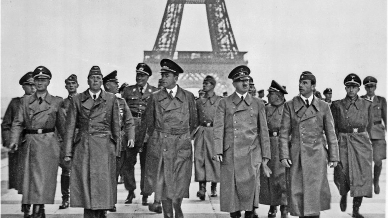 Hitler with his generals in Paris.
