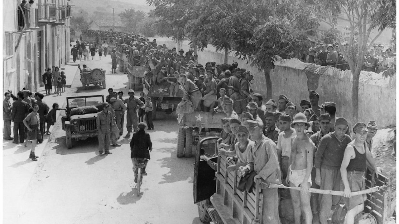 Italian prisoners of war in Sicily.