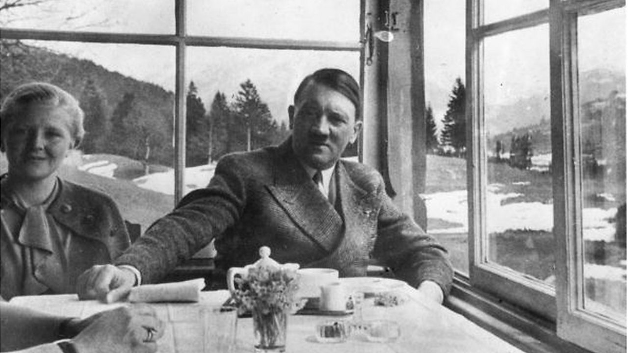 Adolf Hitler with Eva Braun.