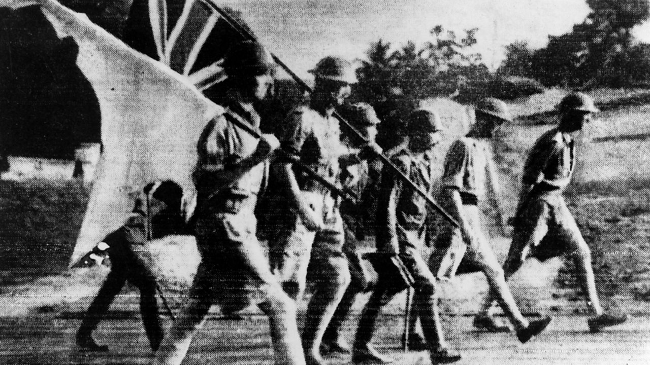 British forces surrender in Singapore.