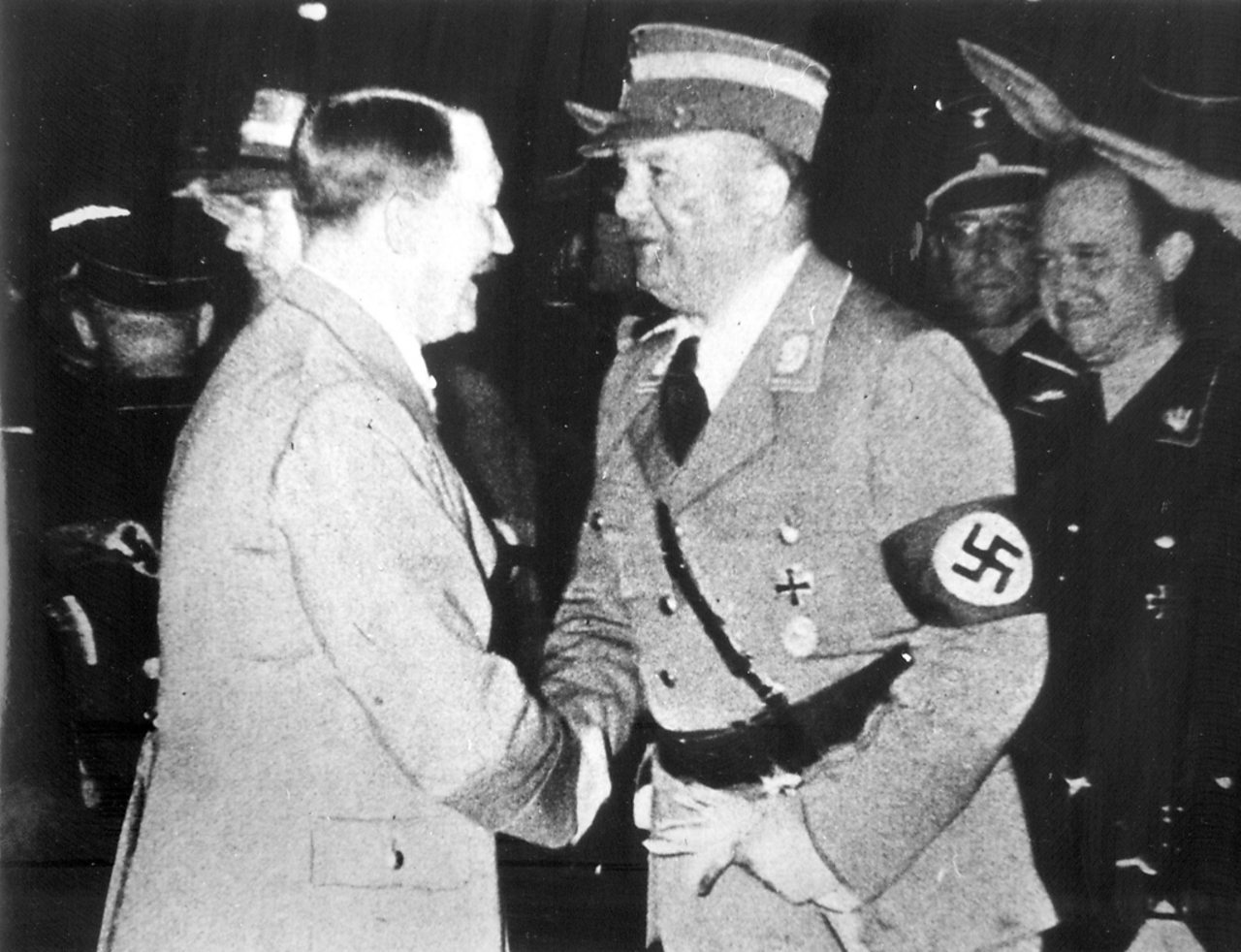 Adolf Hitler greets SA leader Ernst Röhm
