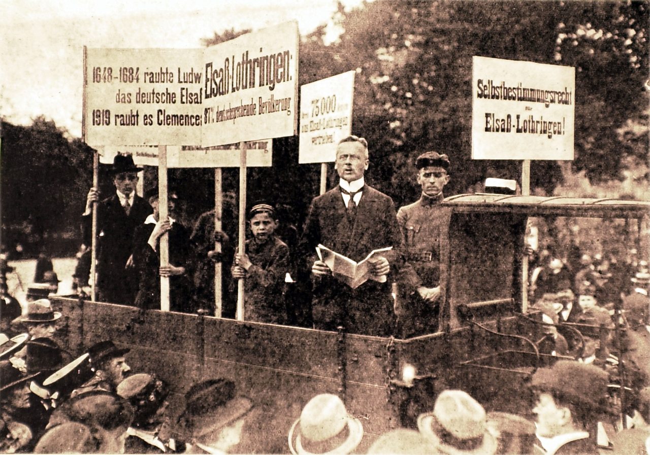 Protests in Germany against the Treaty of Versailles.