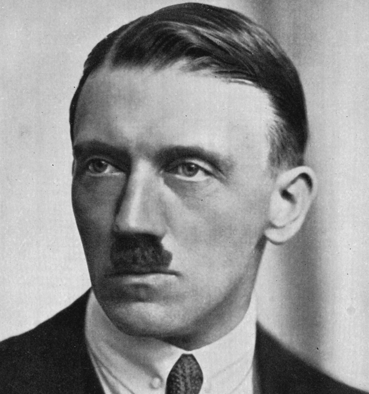 Hitler and his distinctive toothbrush moustache.