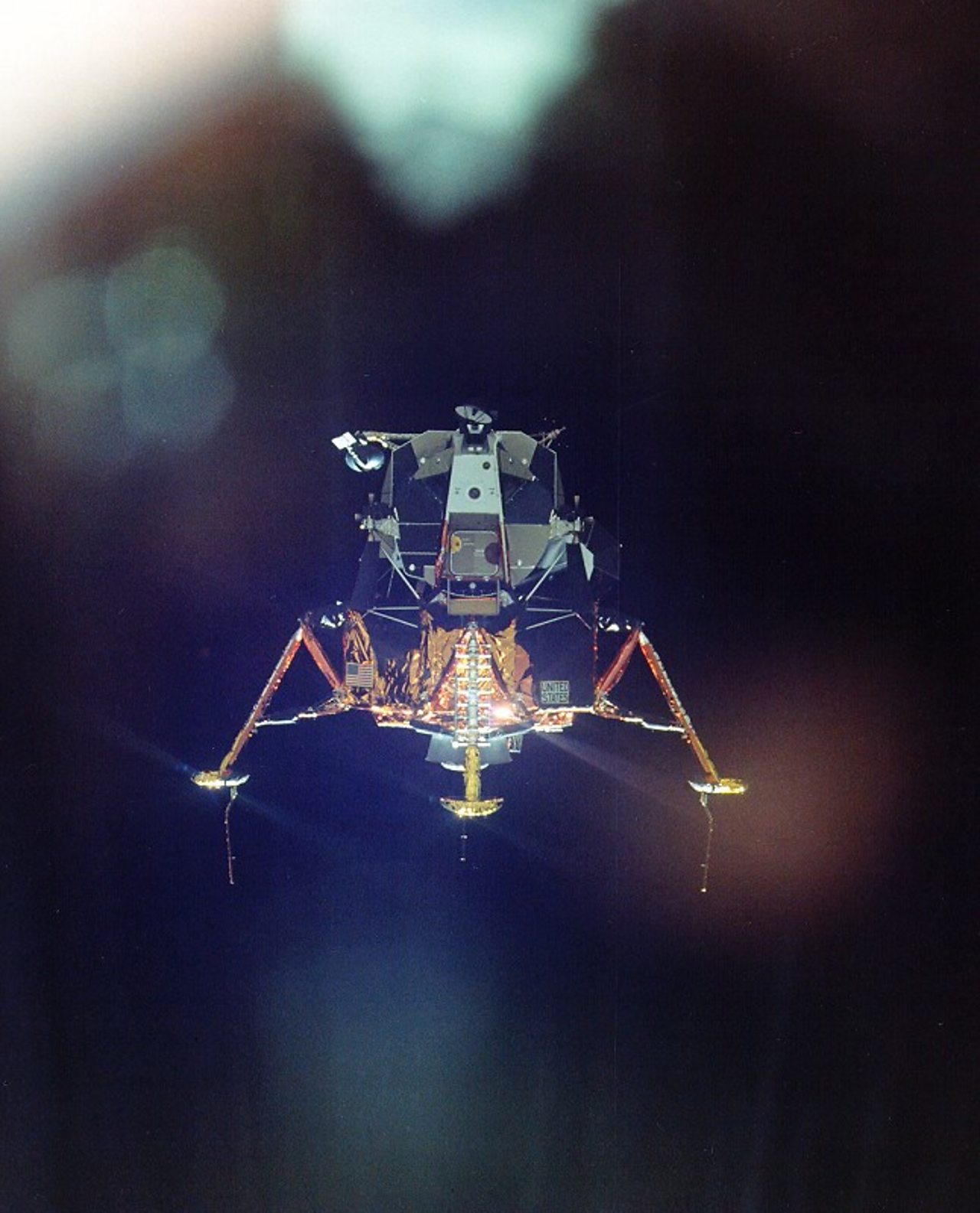 The Lunar Module heading for the Moon.