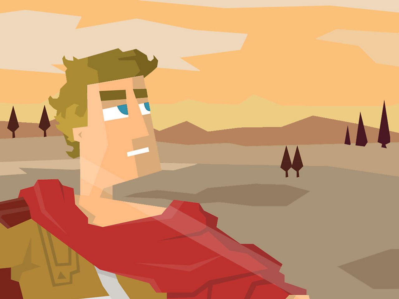 Alexander the Great survaying hte Greek landscape.