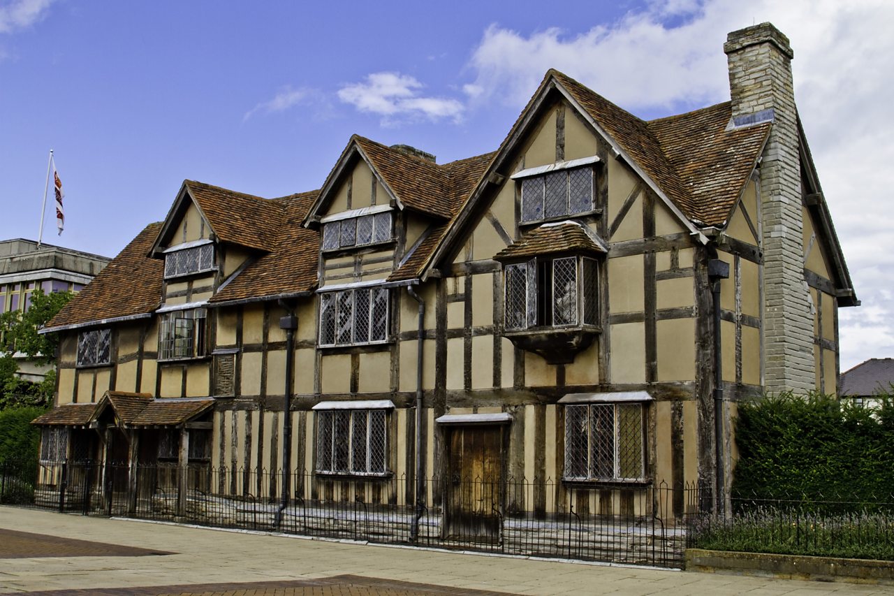 A house on Henley Street, Stratford, believed to be Shakespeare's birthplace.