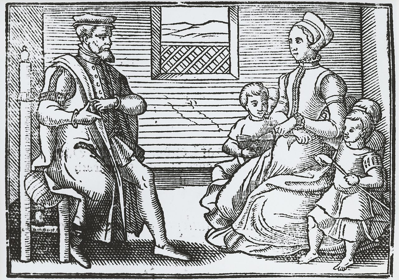 An illustration of puritans in the mid 17th century