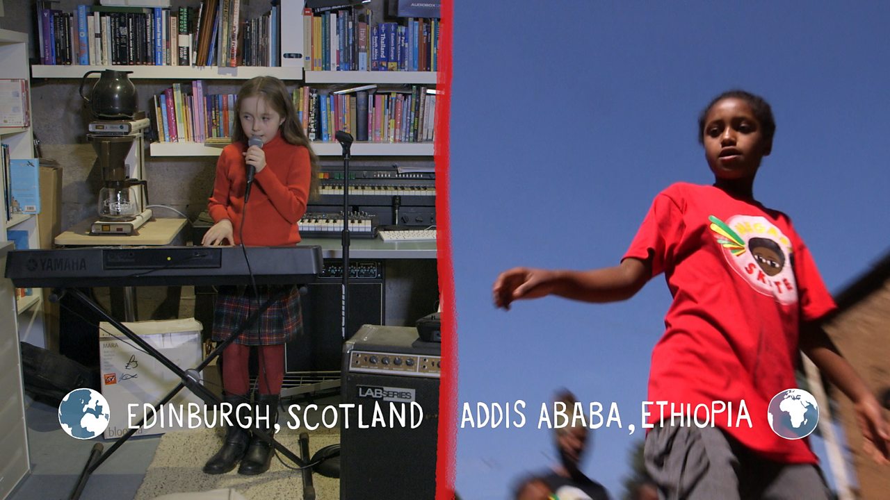 Two children's lives in Edinburgh, Scotland and Addis Ababa in Ethiopia
