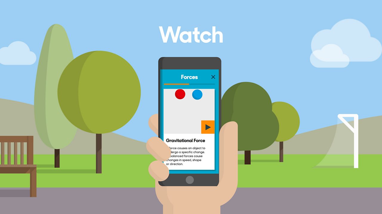 An animated image of the BBC Bitesize app on someone's phone