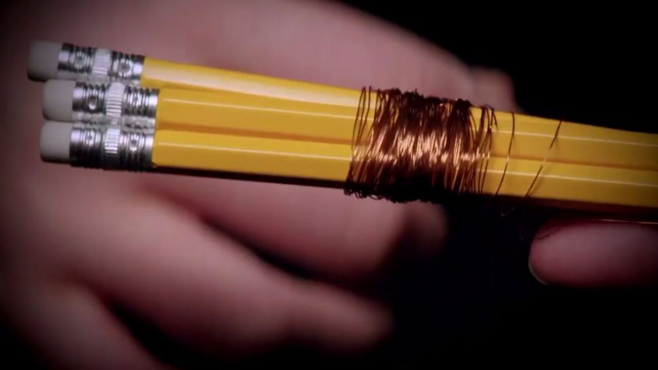 Wire coil around pencils