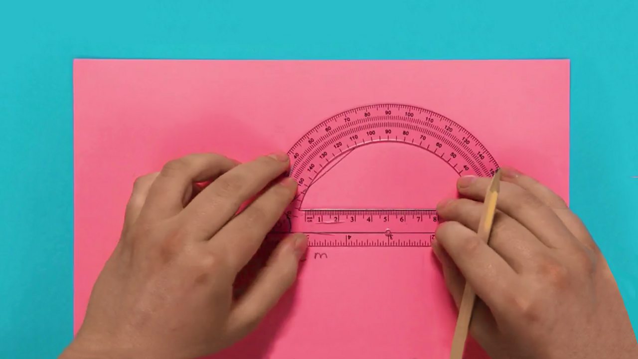 Hand drawing 50 degrees