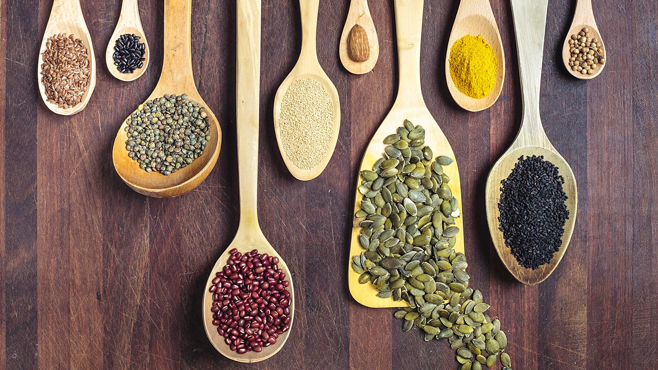Seeds on spoons
