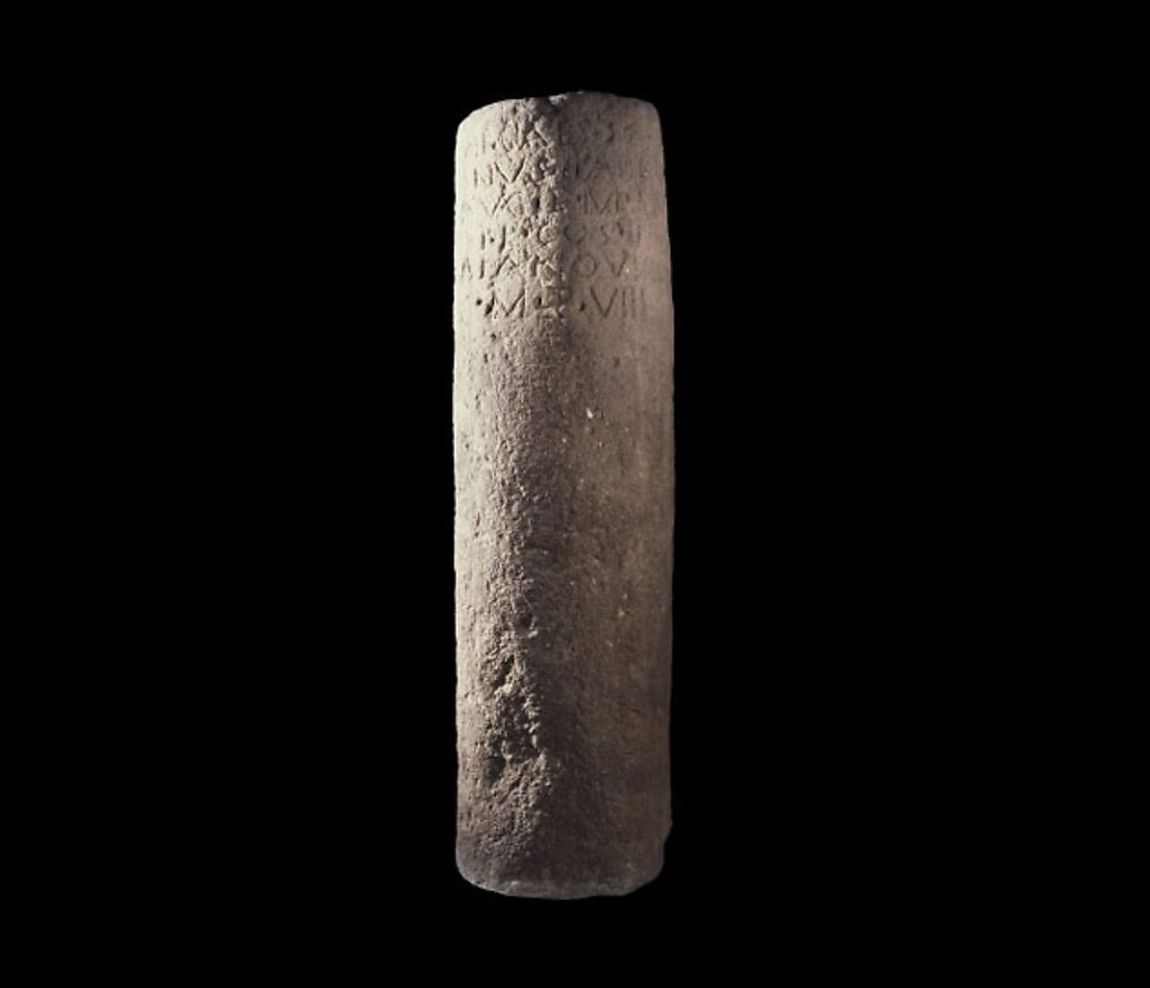 A Roman road sign.