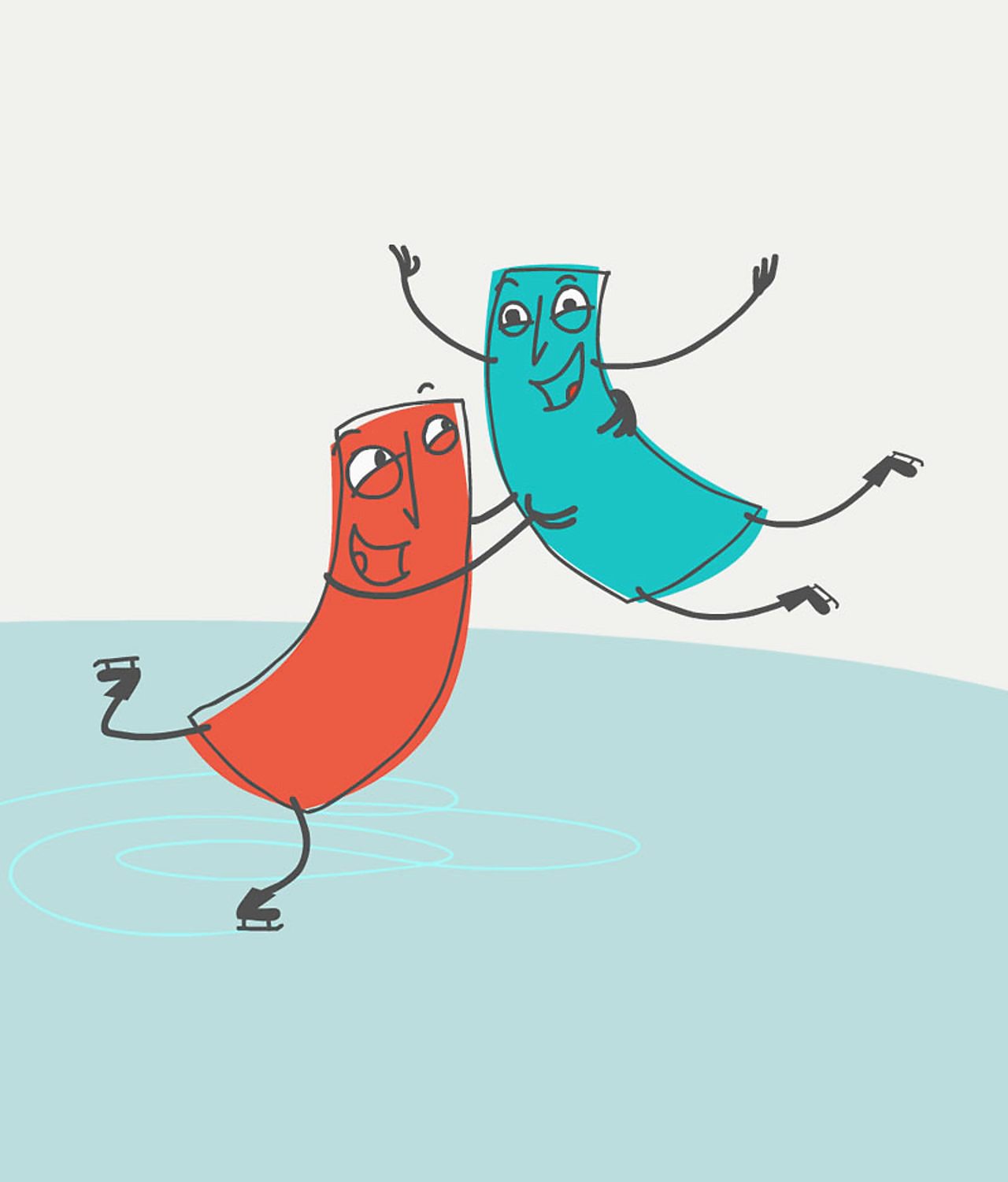 Two ice skaters