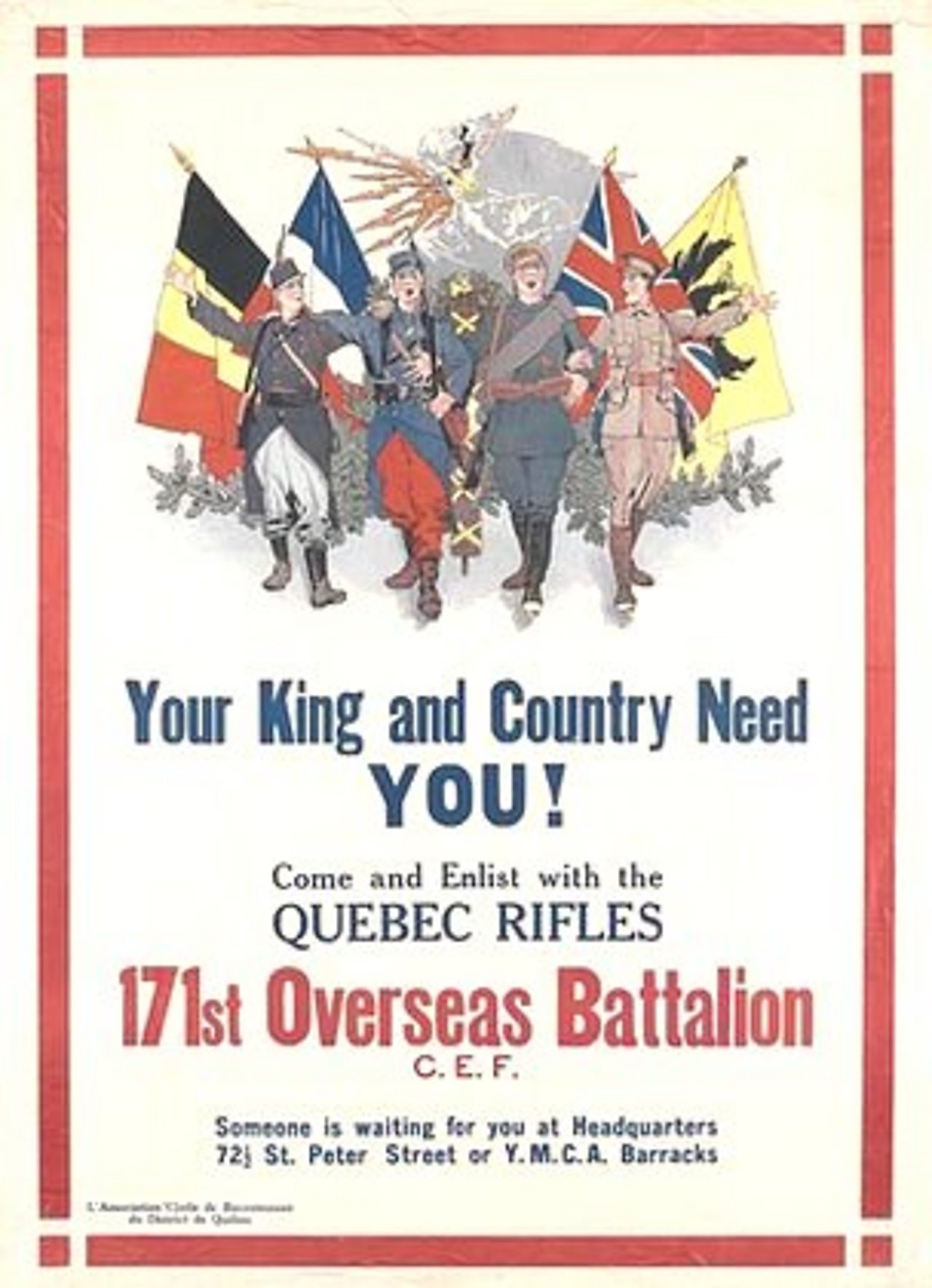 Canadian poster appealing for people to join the armed forces in World War One