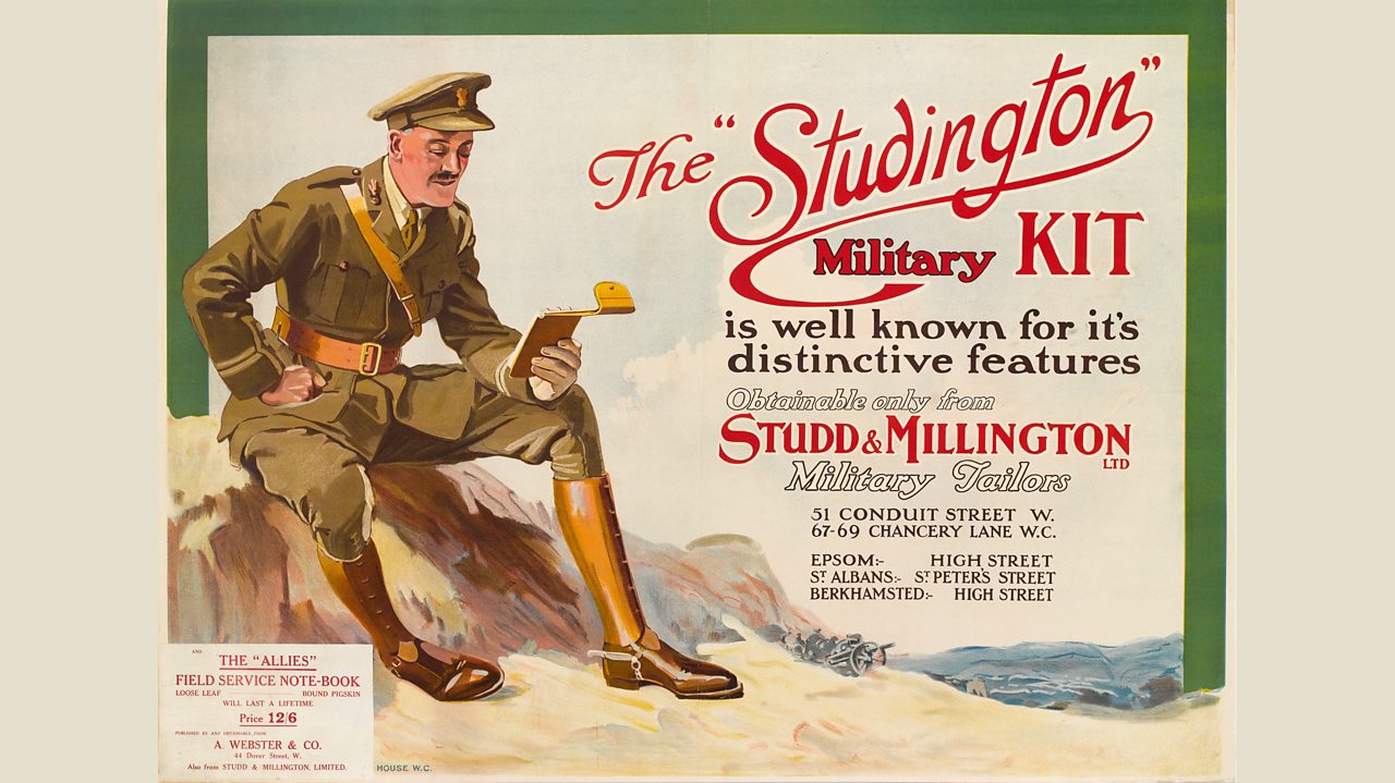 A World War One poster advertising British military uniform