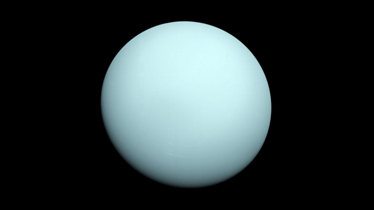 An image of Uranus taken from the Voyager 2 in 1986