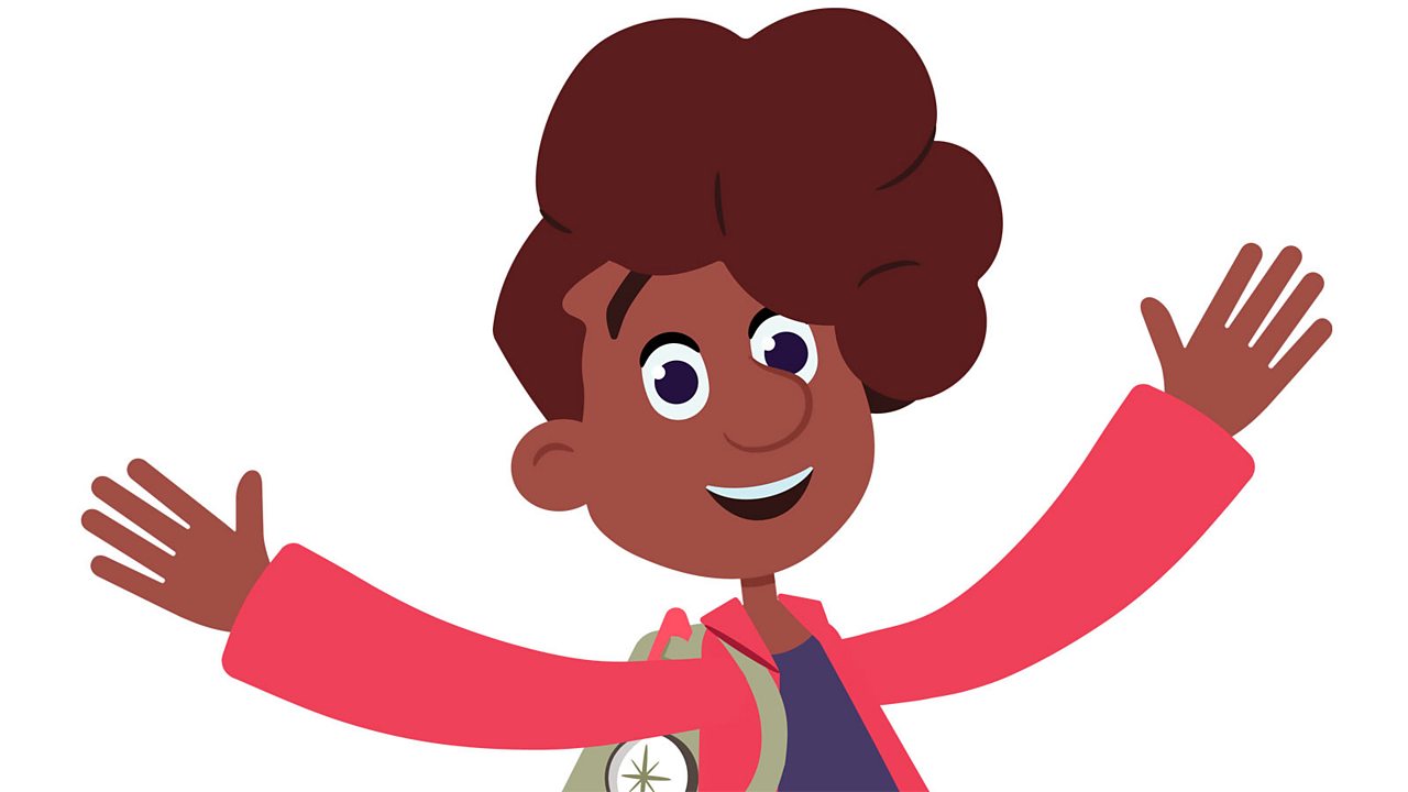 A girl waving her arms