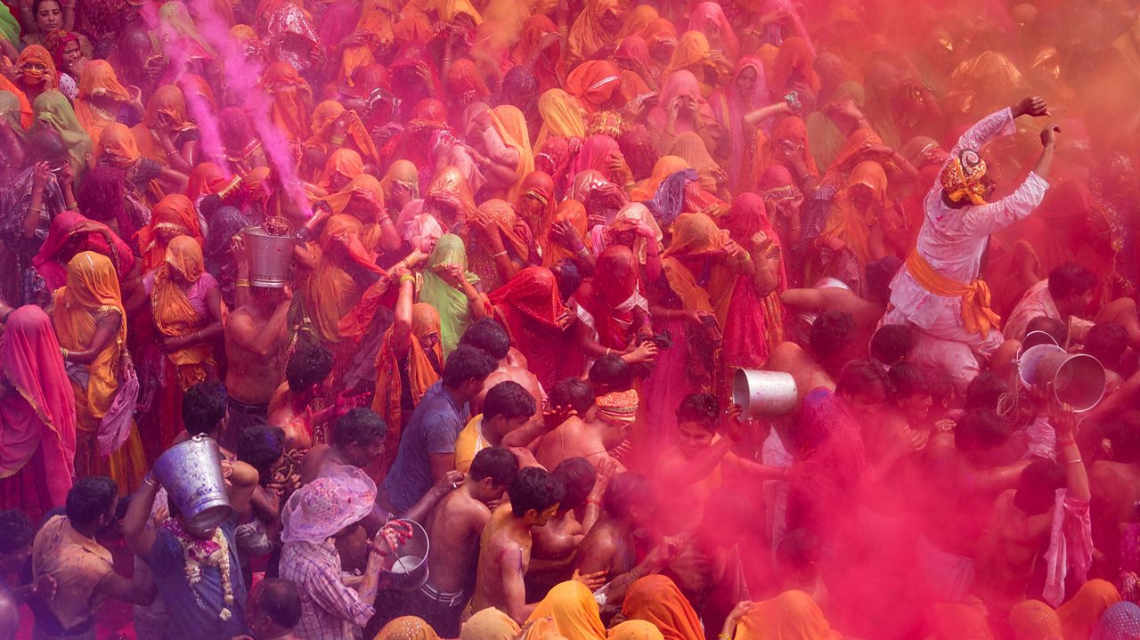Holi celebrations in Northern India.