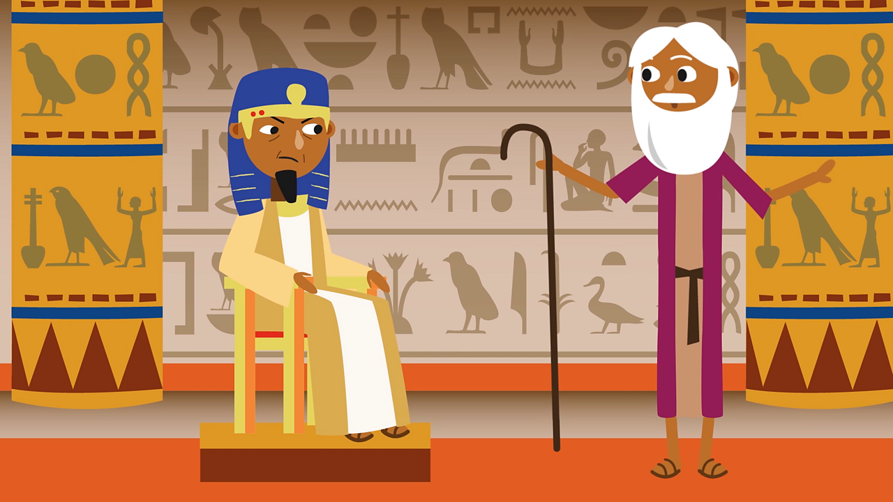 Moses and the pharaoh.