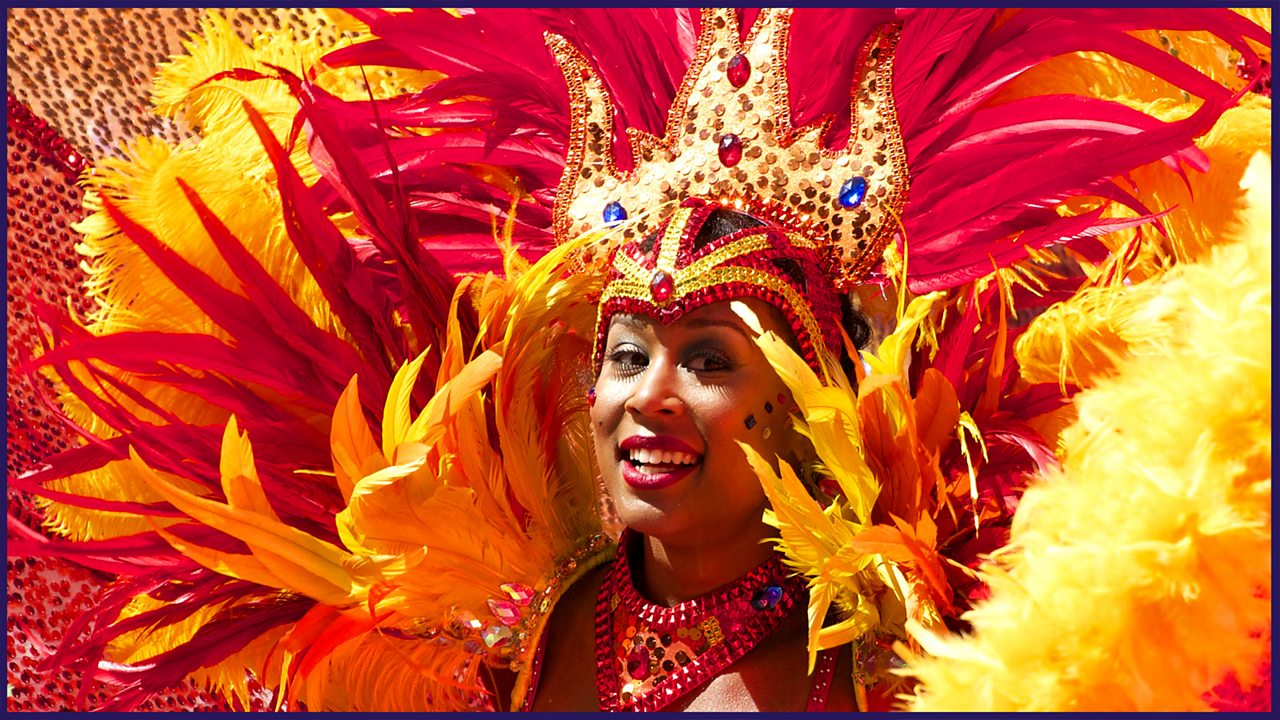 South American Carnival dancers in amazing outfits