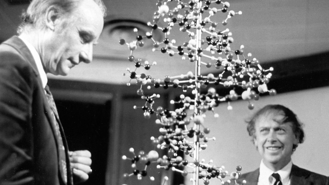 Watson And Crick With Dna Model Photograph By A Barrington