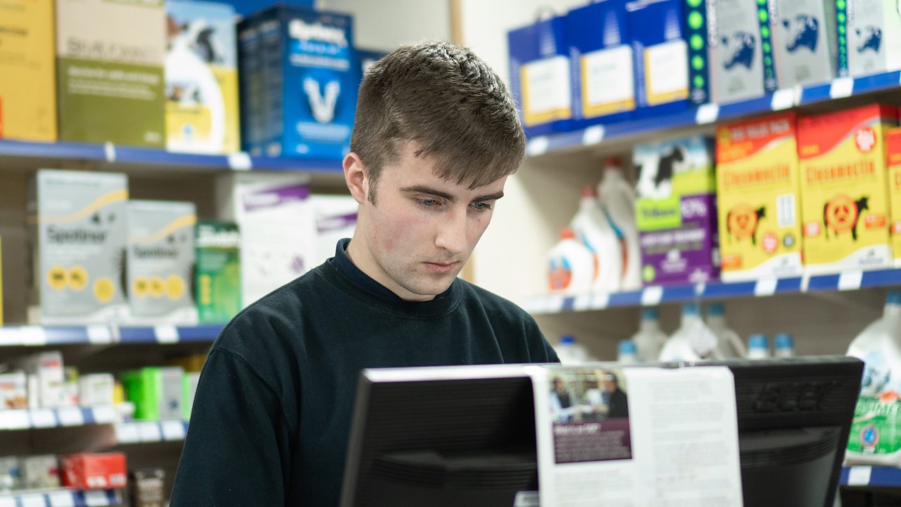 Ellis working in the shop.