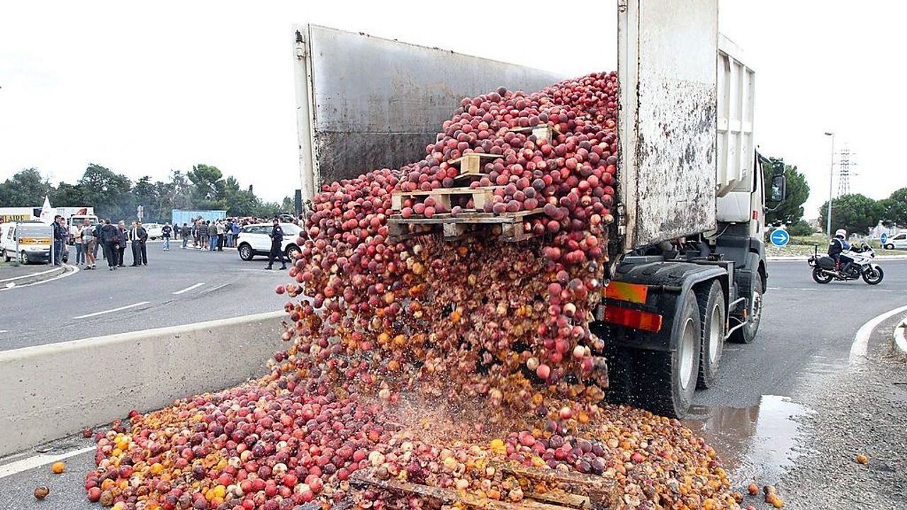 French farmers union protest