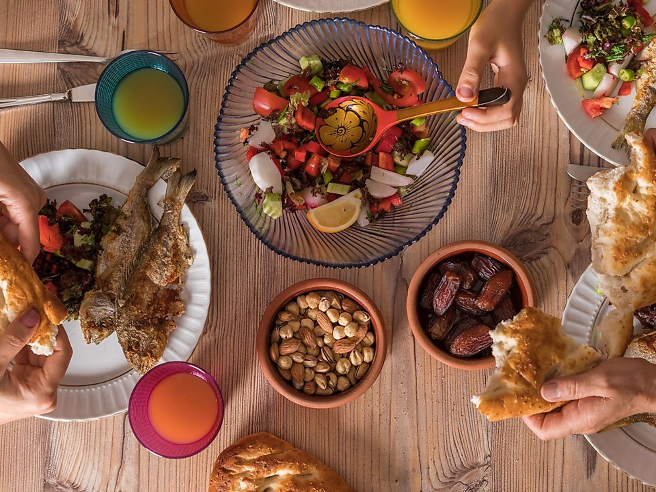 A family share iftar.