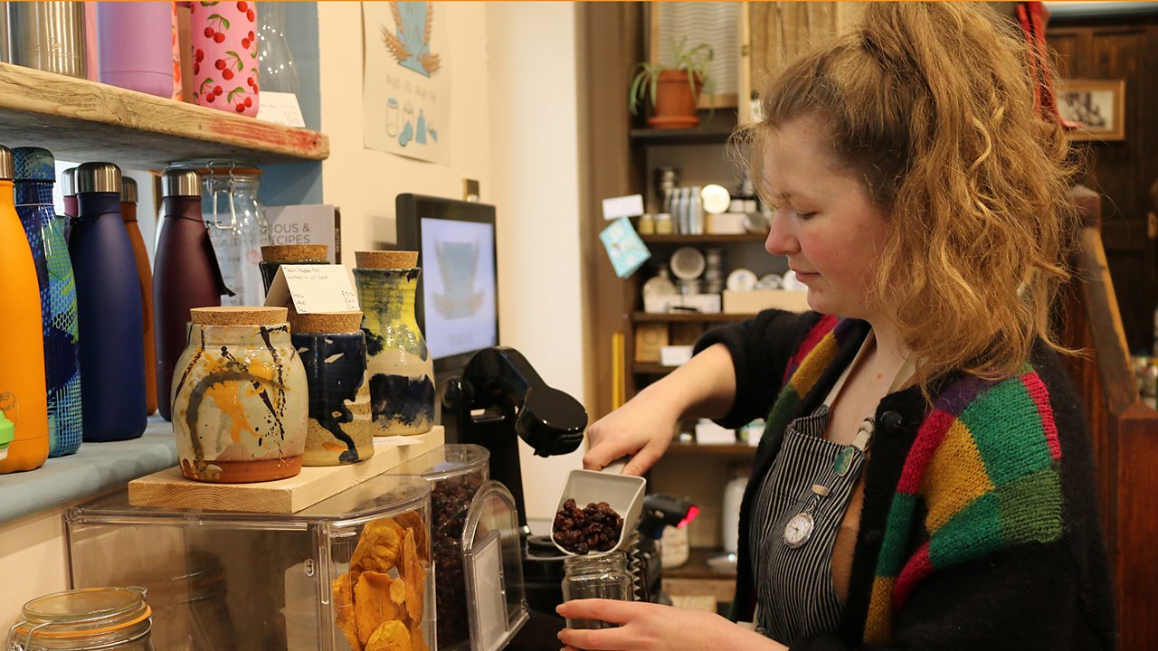 Lydia at work in the shop.