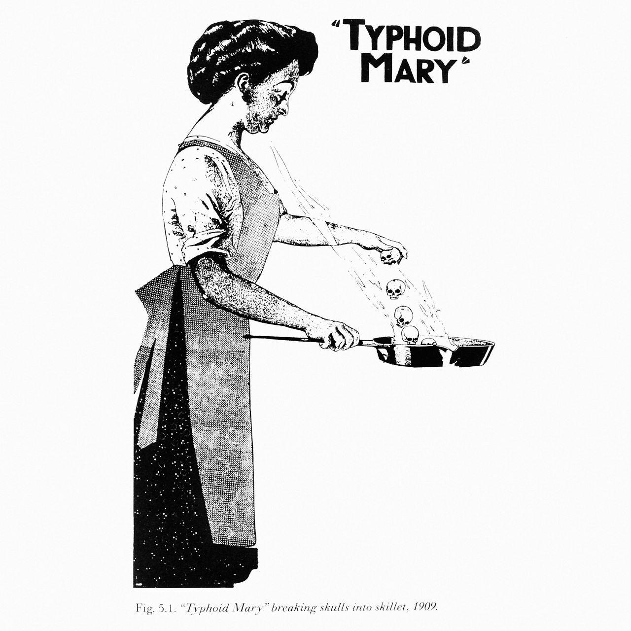 Illustration of Typhoid Mary Mallon from a newspaper in the 1900s