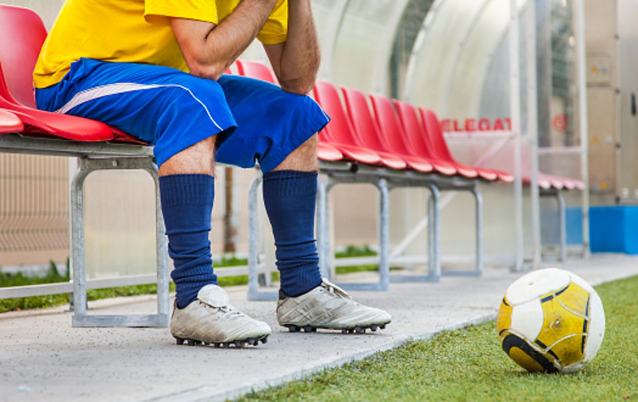 Footballer on the bench