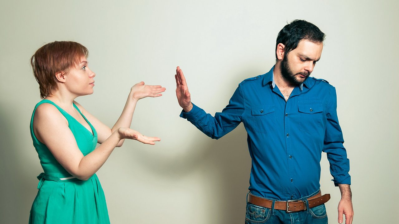 Two people arguing