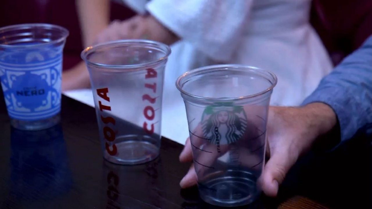 Plastic coffee cups