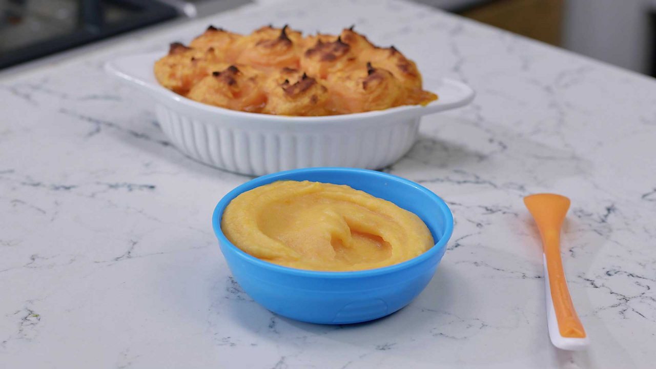 Carrot and Potato Puree / Family Cottage Pie (6-9 months)